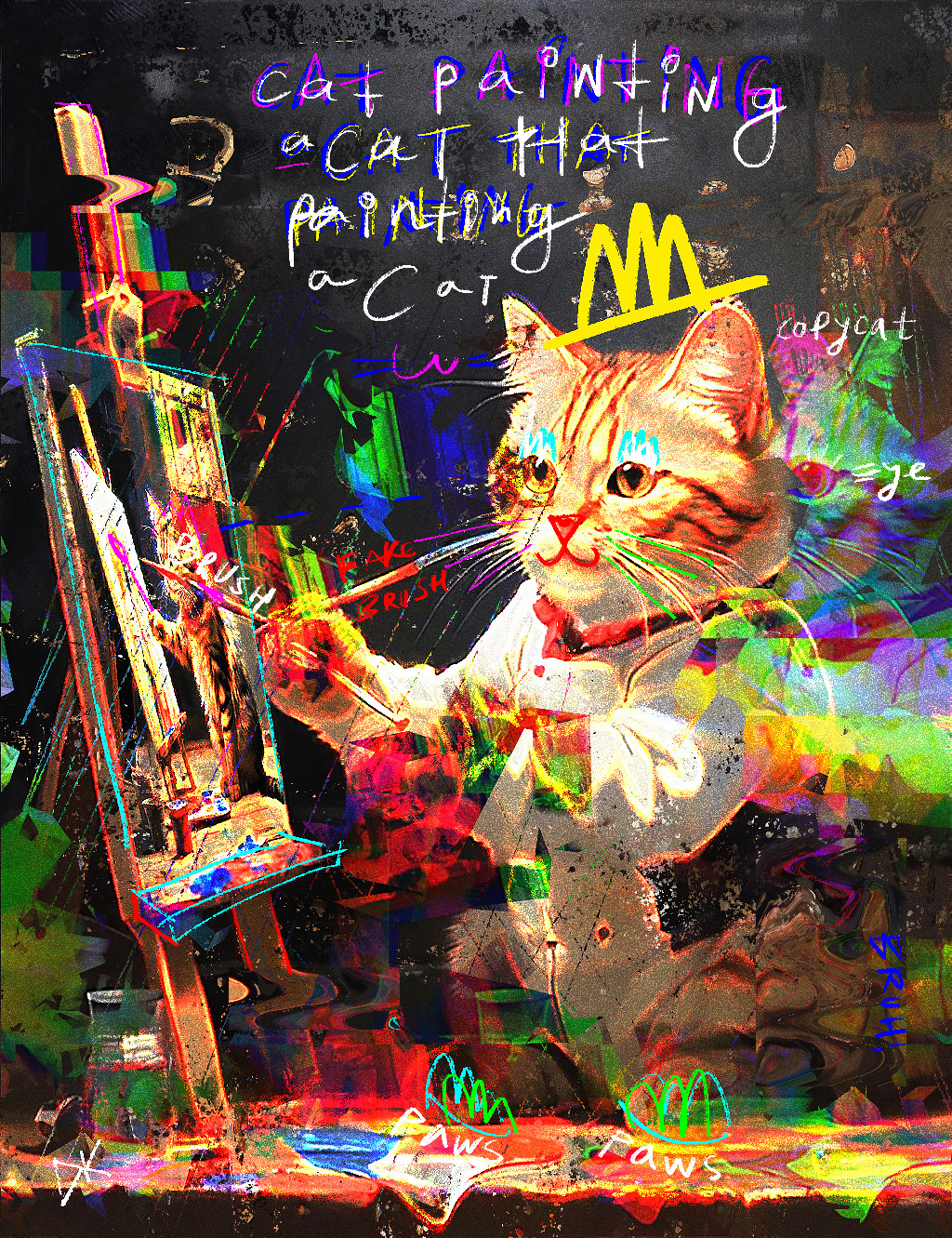 cat painting a cat that painting a cat