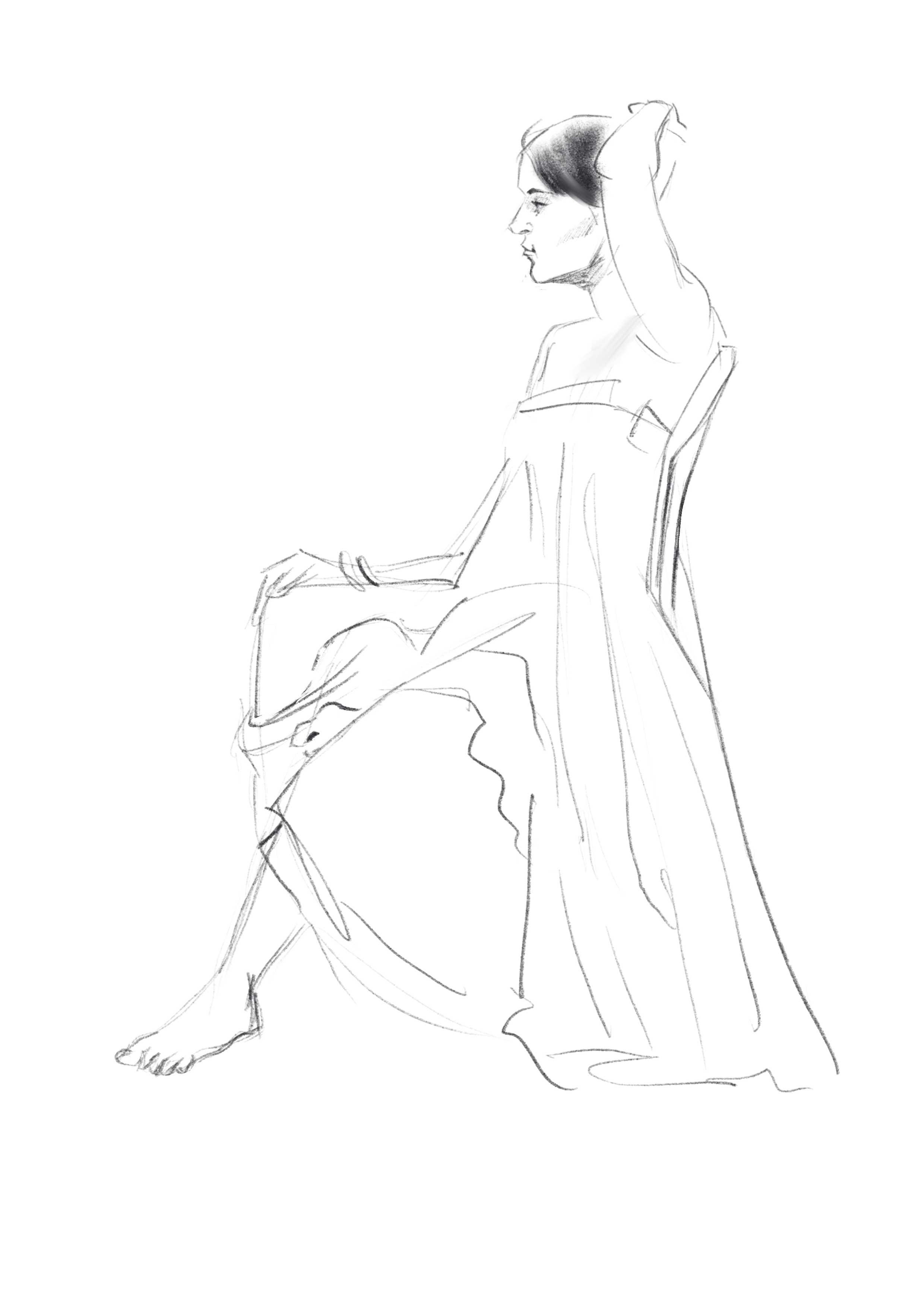 The woman on a chair